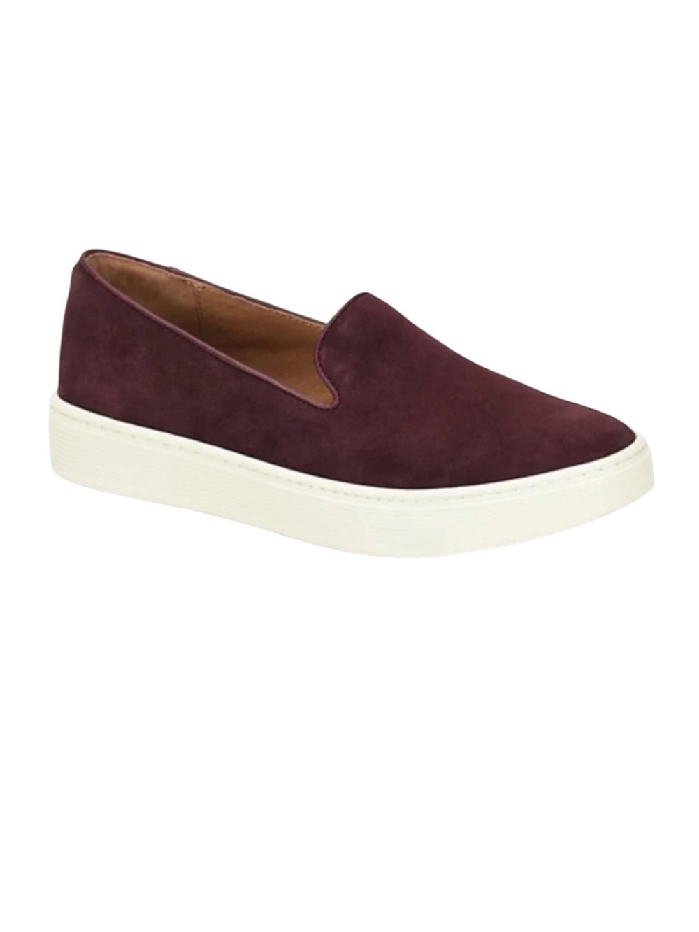 SOFFT Burgundy Wine Somer Cordovan Suede Slip On Sneakers 7.5 Leather Comfort